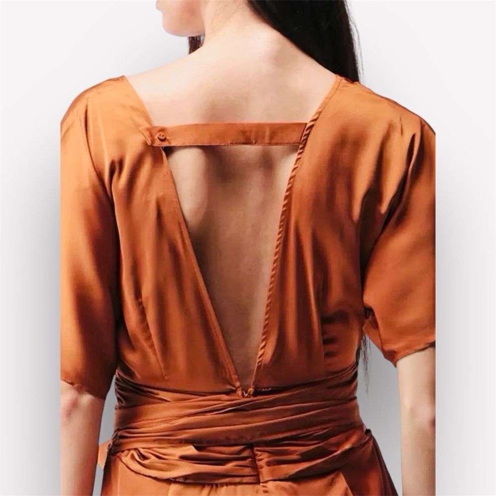 Forever 21 Romper Playsuit Golden Orange Light Brown NWOT - Picture 6 of 11